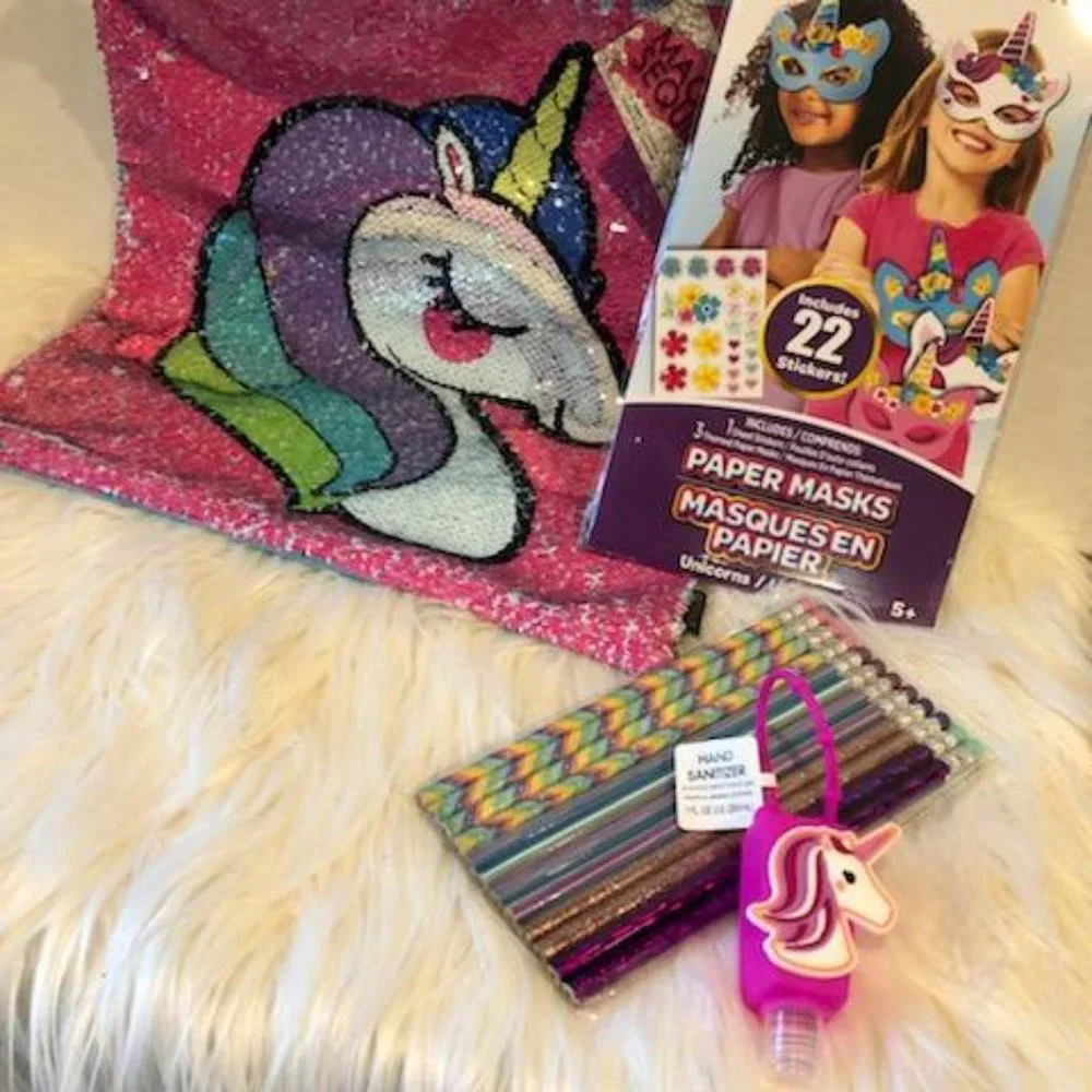 Unicorn Sequin Tote & Accessories Set